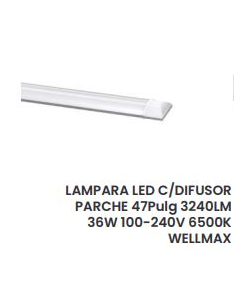 LAMPARA LED CONDIFUSOR PARCHE 47" 36W 6500K WELLMAX  #2100469